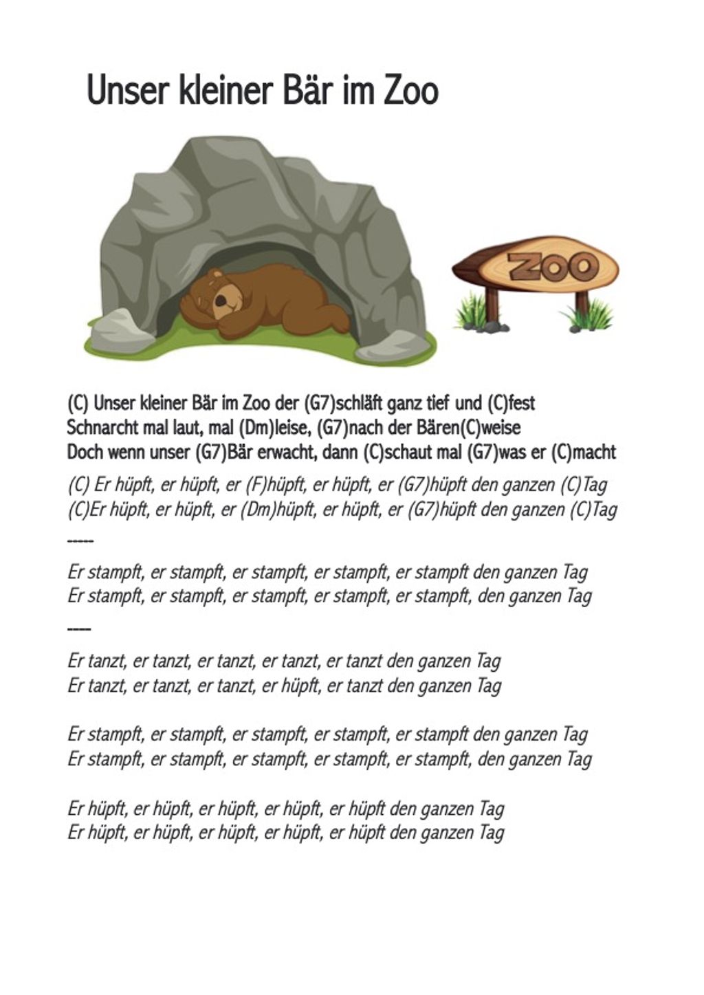 Unser kleiner Bär im Zoo